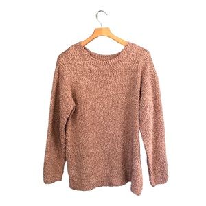 Tan Chunky Oversized Long Sleeve Popcorn Pullover Knit Sweater XL